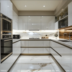 New Design White Lacquer Modern Kitchen Cabinet Modular Kitchen Cabinet For Home Furniture