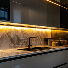 Classic Designs Modern Custom Grey Marble Kitchen Cabinets With Island for Apartment Kitchen Cabinets Complete Sets Furniture for Sale