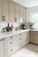 Villa High Luxury Eco-friendly Shaker Modular Custom Beige Modern Kitchen Cabinets For Apartment villa