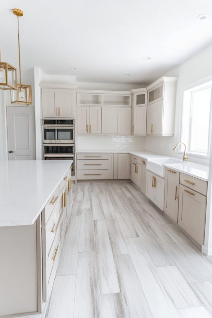 Villa High Luxury Eco-friendly Shaker Modular Custom Beige Modern Kitchen Cabinets For Apartment villa