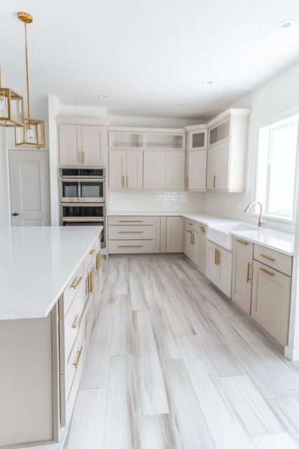 Villa High Luxury Eco-friendly Shaker Modular Custom Beige Modern Kitchen Cabinets For Apartment villa