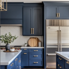 Customized Modern Modular Black Kitchen Cabinet With Eco-Friendly Kichen Cabinet Features For Villa Use