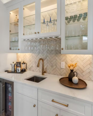 Eco-Friendly Modern Modular White Shaker Kitchen Cabinets With Sink Drawer Basket Faucet Custom Size & Color