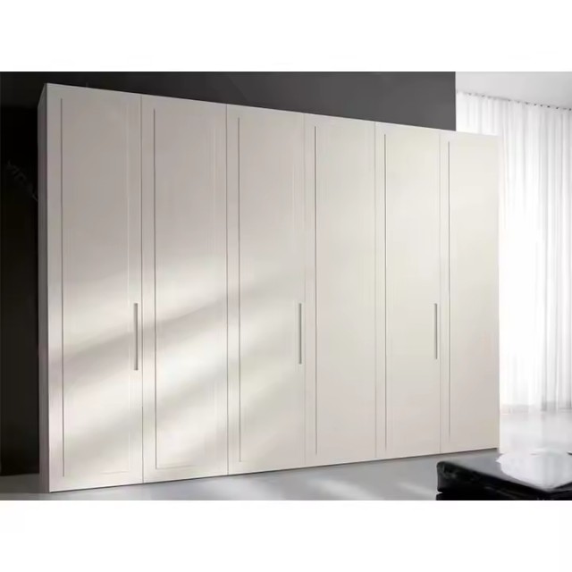 Modern Latest White Wooden Bedroom Wardrobe with Opening Door and White Modern Closets for Storage