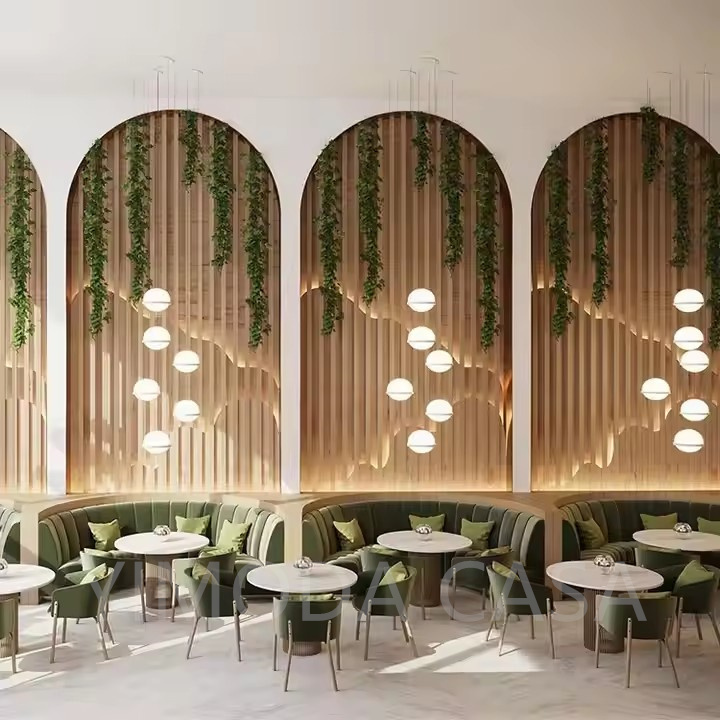 Modern Luxury Hotel Bar Chair and Table Set for Restaurant Furniture Western Restaurant Red Chairs Tables Coffee Shop Solid Wood Chairs