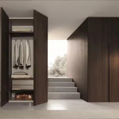 Modern Italian Style Bedroom Furniture Wardrobes Storage New Design Glass Sliding Door Closet With Glass and Led Light Home Furniture