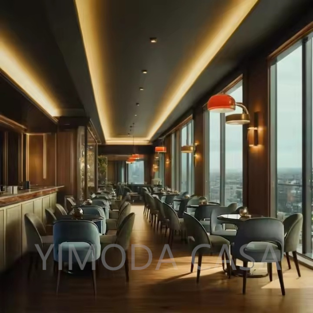 Custom Modern Commercial Blue Velvet Cafe Table Chair Set Square Wood for Dining-China's Coffee Tea Shop Furniture