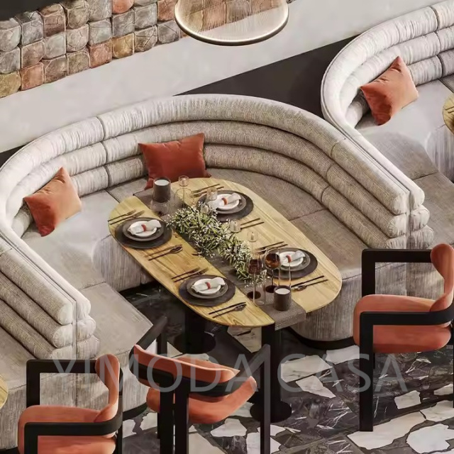 Commercial Western Restaurants Chair Set with Table Casual Milk Tea Shop Coffee Bar Dining Furniture Wood Material bar furniture