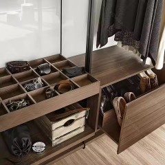 Custom Modern Sliding Wooden Wardrobe for Bedroom or Living Room Home Furniture for Hotel Apartment Closet Storage