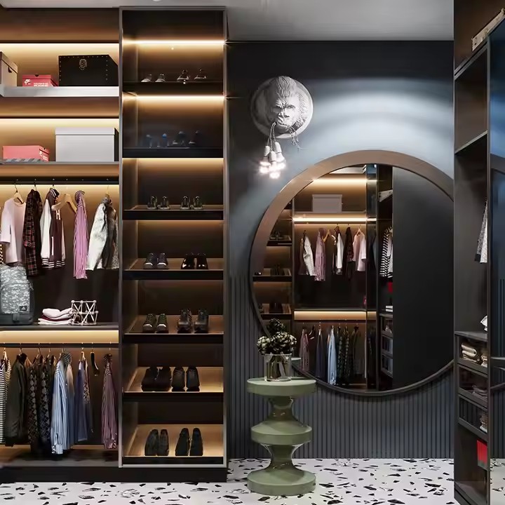 Custom Modern Sliding Wooden Wardrobe for Bedroom or Living Room Home Furniture for Hotel Apartment Closet Storage