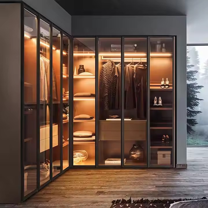 Custom Modern Sliding Wooden Wardrobe for Bedroom or Living Room Home Furniture for Hotel Apartment Closet Storage