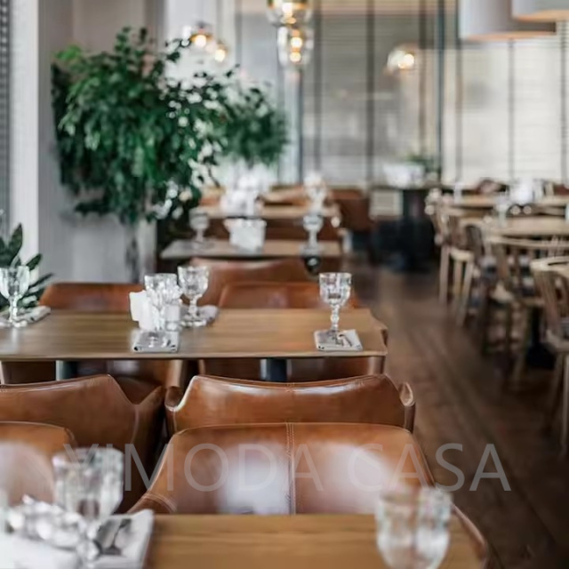 Commercial Western Restaurants Chair Set with Table Casual Milk Tea Shop Coffee Bar Dining Furniture Wood Material bar furniture