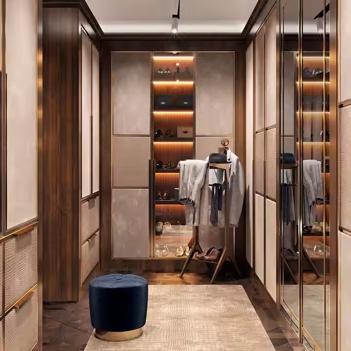 Slider Door Whole Home Factory Bedroom Furniture Wardrobe Cabinet Beige Wardrobe Walk in Closet Cabinets