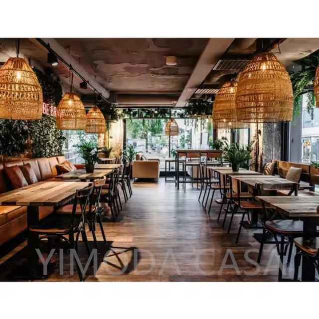 Modern Restaurant Table and Chair Set with Wood Construction Durable Commercial Furniture