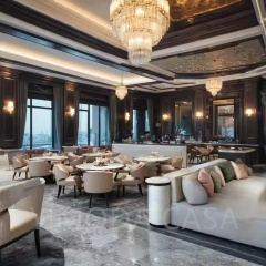 Custom Luxury Hotel Dining Table and Chairs High Quality Wood Restaurant Furniture for Commercial Use for Living Room Kitchen