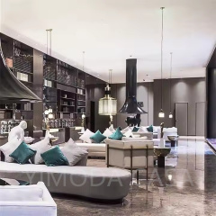 Modern Light Luxury Hot Sales Table and Chair Commercial Dining Casual Velvet Solid Wood Sofa Booth Simple Restaurant Furniture