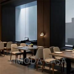 Modern Light Luxury Hot Sales Table and Chair Commercial Dining Casual Velvet Solid Wood Sofa Booth Simple Restaurant Furniture