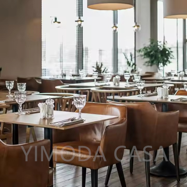 Commercial Simple Manufacturer Restaurant Sofas Table and Chair Set Cafe Booth Sofa Stool With Metal Leg Coffee Dining Table