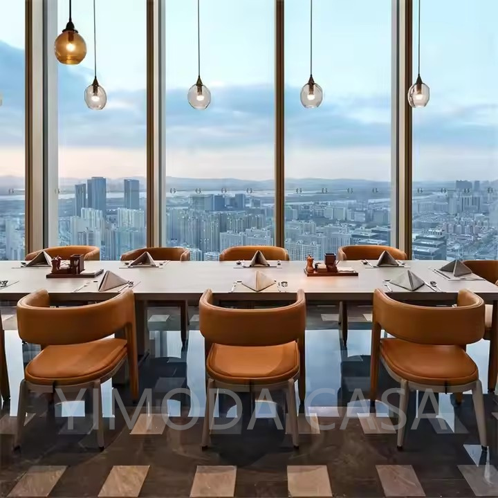 Custom Luxury Hotel Dining Table and Chairs High Quality Wood Restaurant Furniture for Commercial Use for Living Room Kitchen