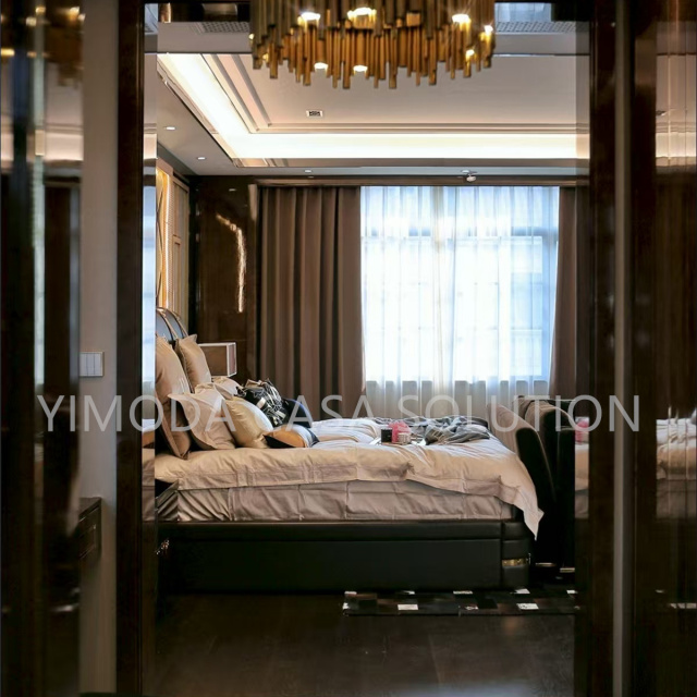 Italian one stop solution Brown upholstery tufted bedroom series Hotel Beauty Salon Reception For Living Room Sofas Exhibitions And Halls