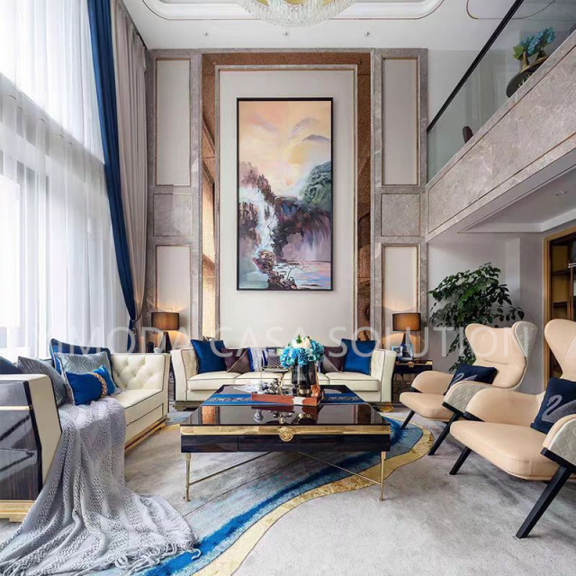 Villa Living Room Designer Furniture One Stop Solution High End Comfortable Sectional Couch Luxury Modern Sofa for Designers