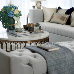 Modern Living Room Design Set Factory One Stop Furniture Sectional White leather chesterfield Sofa Chair Coffee Table