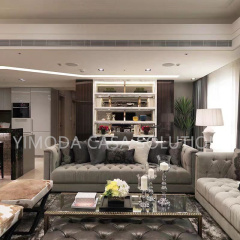 One Stop Solution Luxury Hotel Modular Chesterfield tufted grey fabric Sofa Set Modern Hotel Lobby Reception Armchair Furniture for Lounge Area