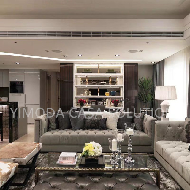 One-Stop Solution High End Hotel Room Project Furniture Hotel White leather tufted Bedroom Sets Beds Wardrobes Dining Tables Furniture Set