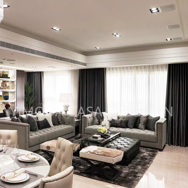 One-Stop Solution High End Hotel Room Project Furniture Hotel White leather tufted Bedroom Sets Beds Wardrobes Dining Tables Furniture Set