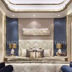 One-Stop Solution High End Hotel Room Project Furniture Hotel White leather tufted Bedroom Sets Beds Wardrobes Dining Tables Furniture Set