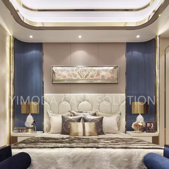 One-Stop Solution High End Hotel Room Project Furniture Hotel White leather tufted Bedroom Sets Beds Wardrobes Dining Tables Furniture Set