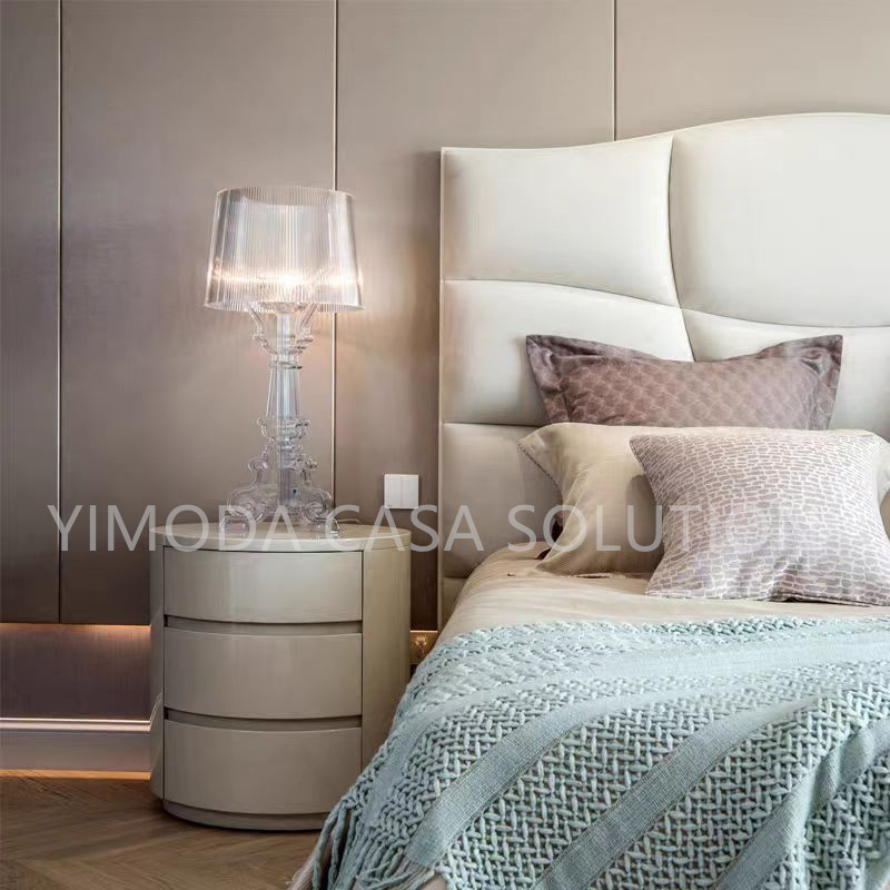 One Stop Solution Full Hotel Room Bedroom Sets Apartment Wholesale Price Beige leather upholstery bedroom furniture Hotel Project Furniture