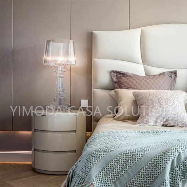 One Stop Solution Full Hotel Room Bedroom Sets Apartment Wholesale Price Beige leather upholstery bedroom furniture Hotel Project Furniture