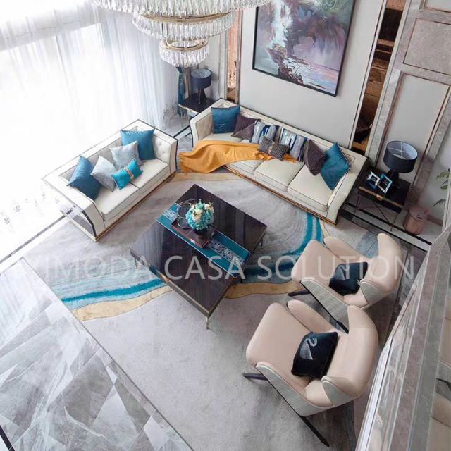 Villa Living Room Designer Furniture One Stop Solution High End Comfortable Sectional Couch Luxury Modern Sofa for Designers