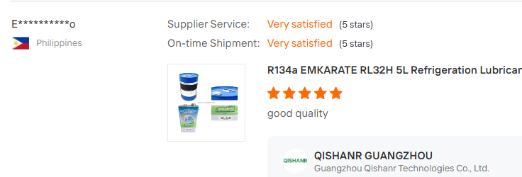 Customer review - Good quality feedback for QISHANR POE refrigeration oil