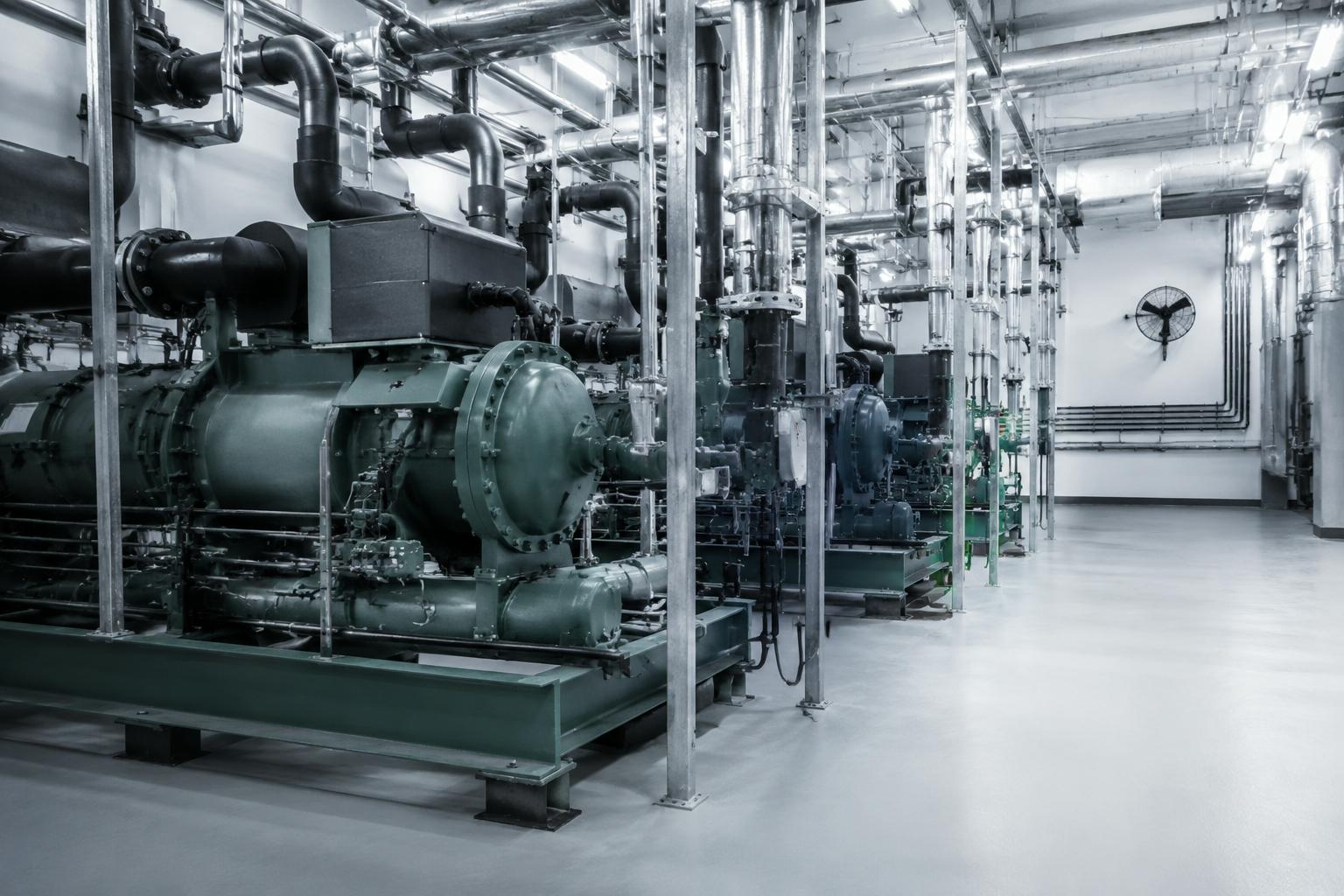 Industrial refrigeration compressor system