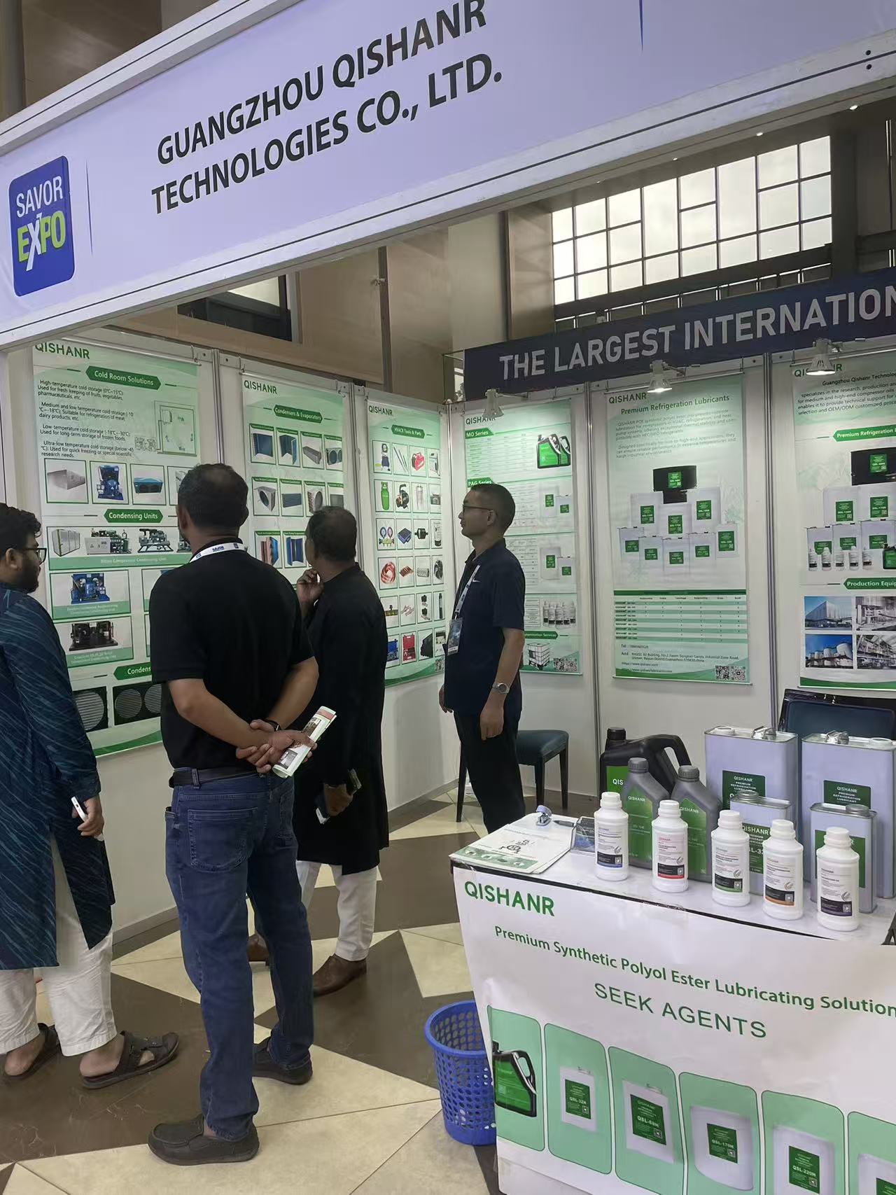 Qishanr representative explaining refrigeration applications at SAFE HVAC-R 2026