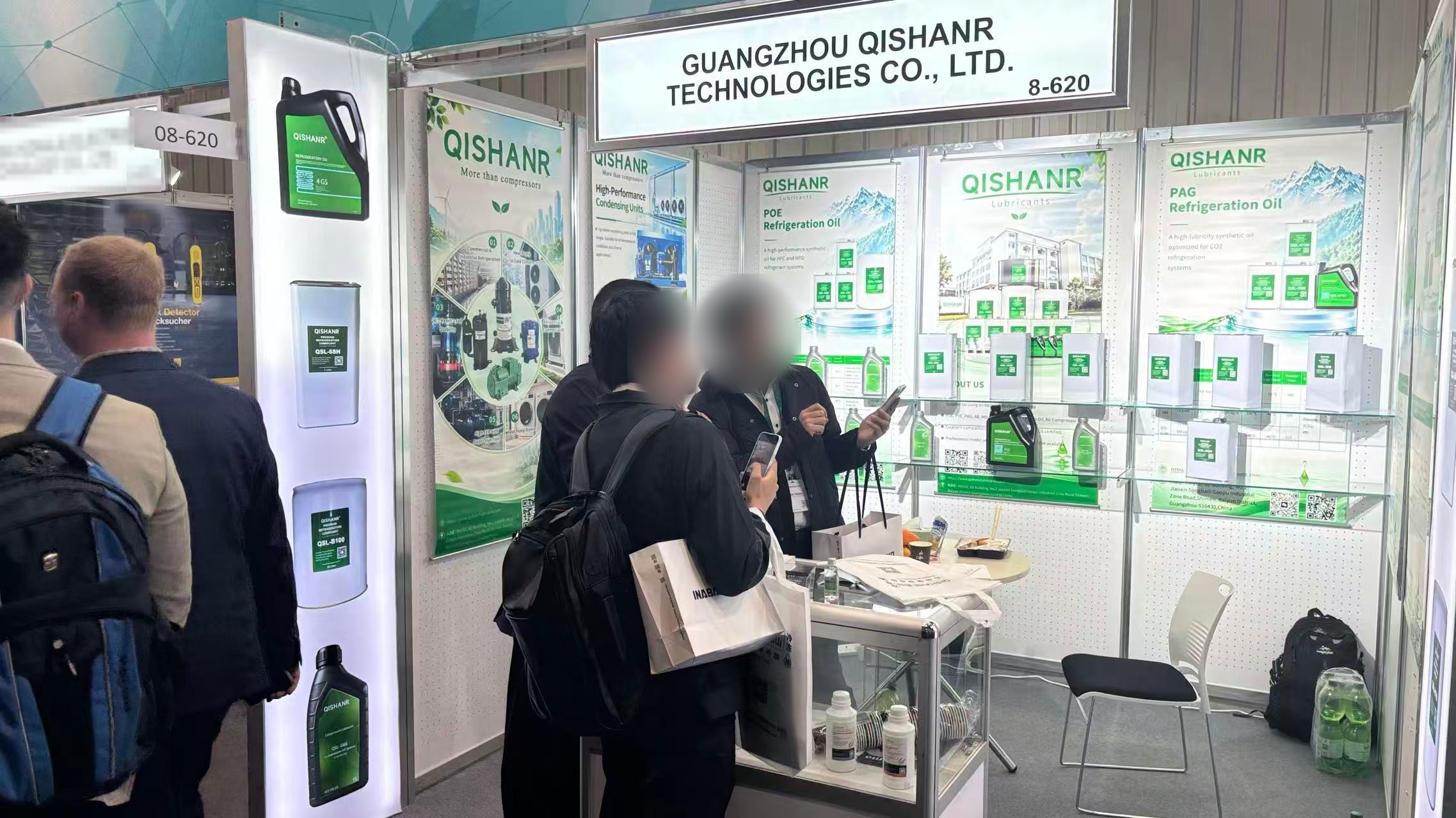 POE, PAG, MO and AB refrigeration oil samples at the QISHANR stand