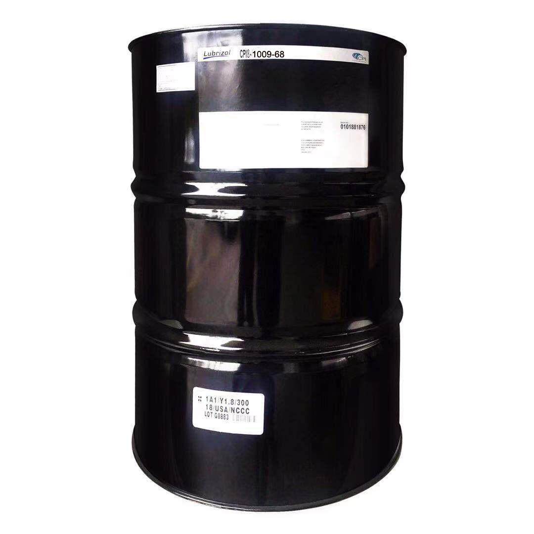 CPI CP-1009-68 black lubricant drum with Lubrizol and CPI labels