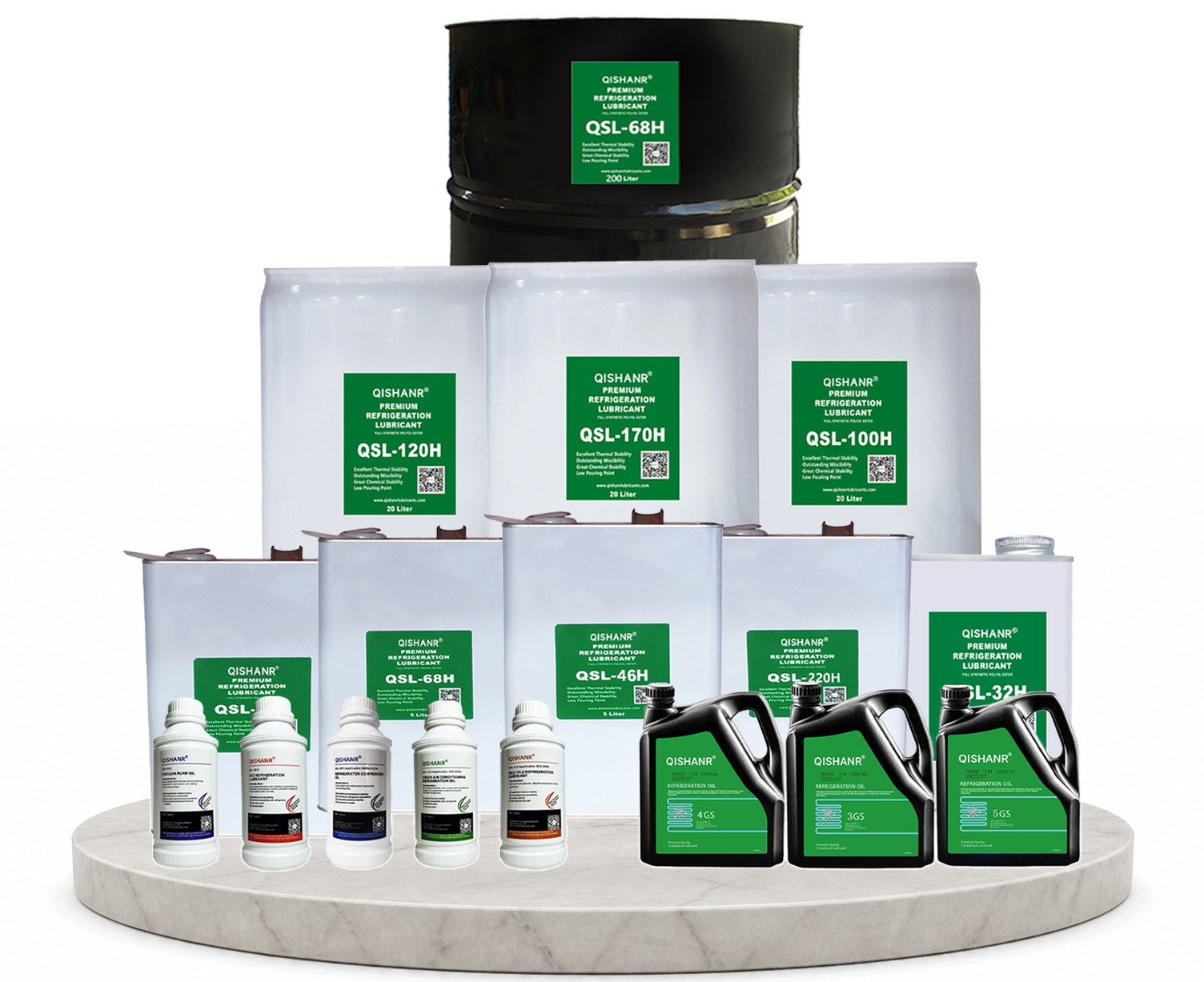 QISHANR industrial oil range presented on a round marble display slab