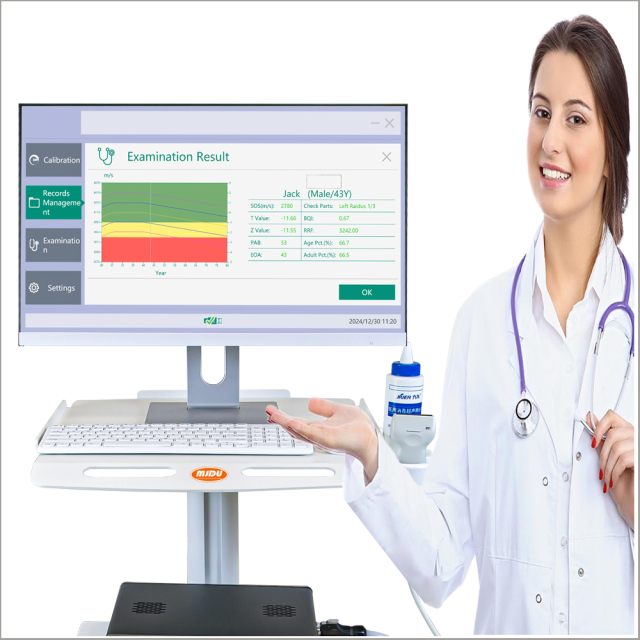 MJD-9000B / Portable ultrasound bone density detector with a cart