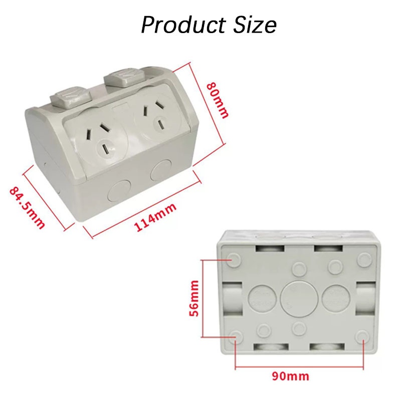 Double Power Point 10A Socket Waterproof Outdoor Safe Durable