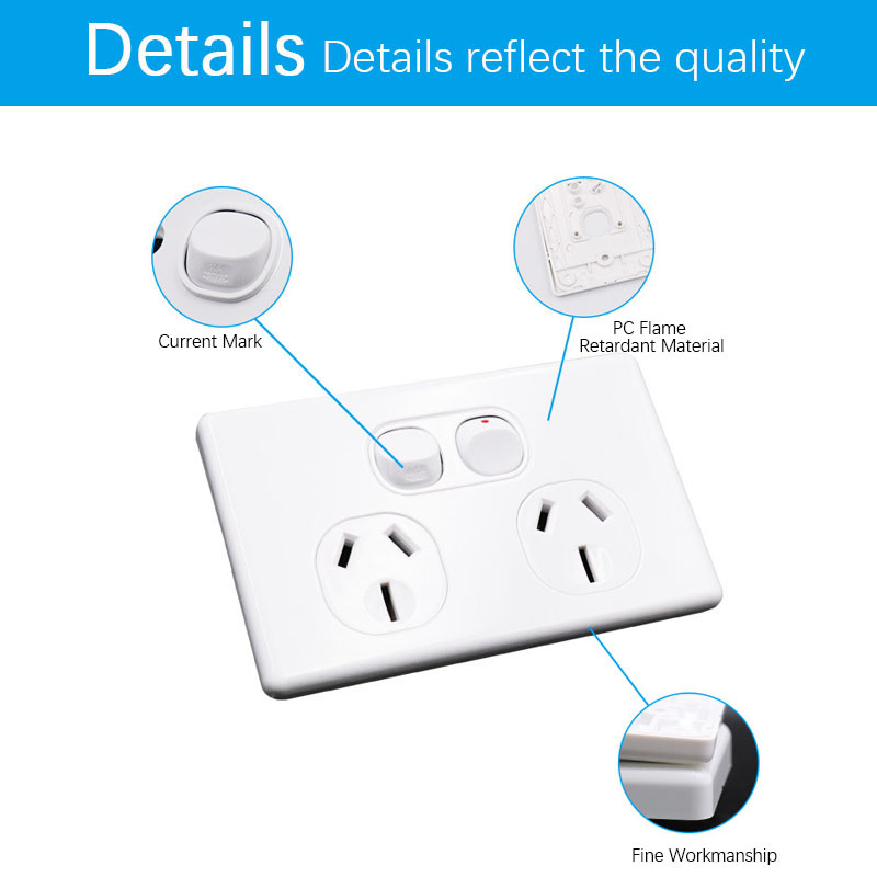 Double Power Point, Australian Switch & Socket Combo