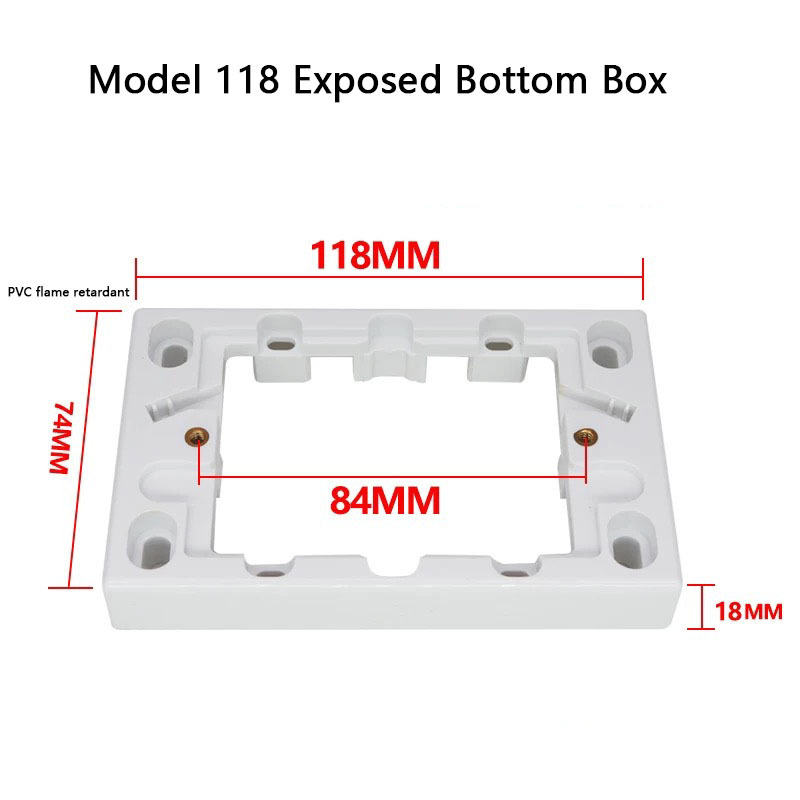 Surface Mounting Block, 18 mm Depth, White