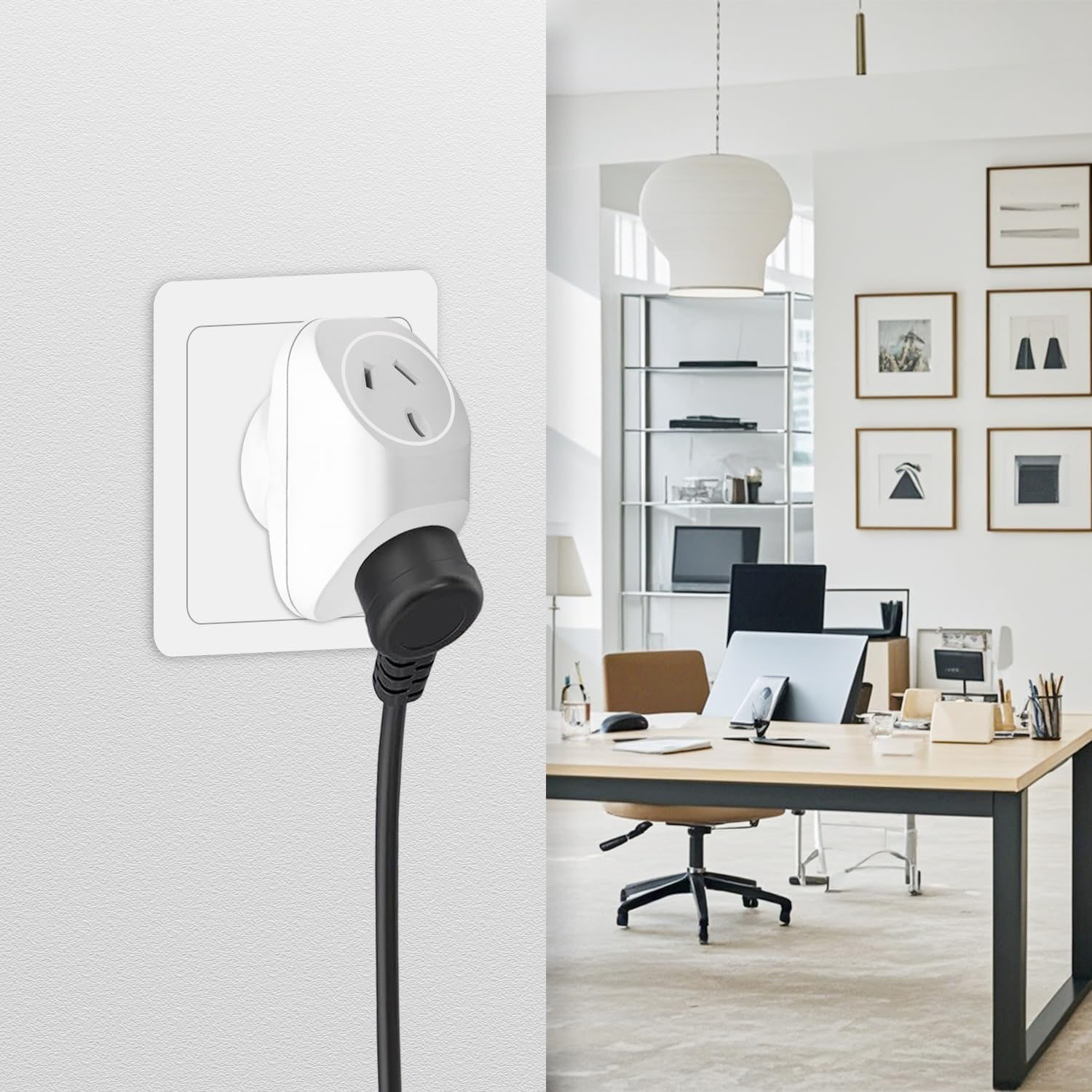Multi Plug Outlet Extender: Double Wall Adapter for Home, Office