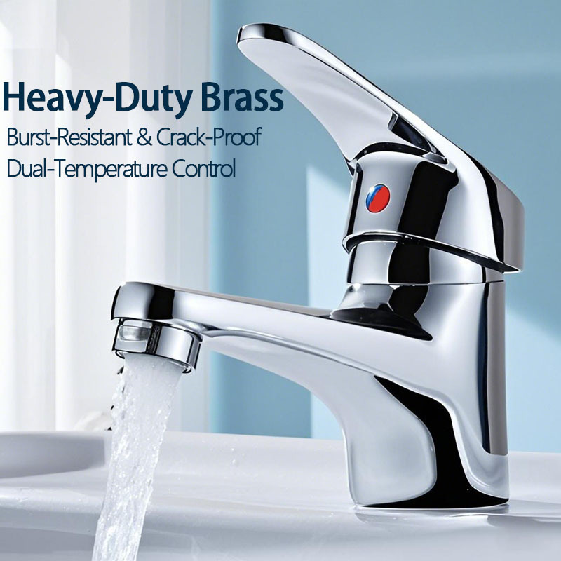 Hot and Cold Single Handle Wash Basin Faucet Mixer Brass Tap
