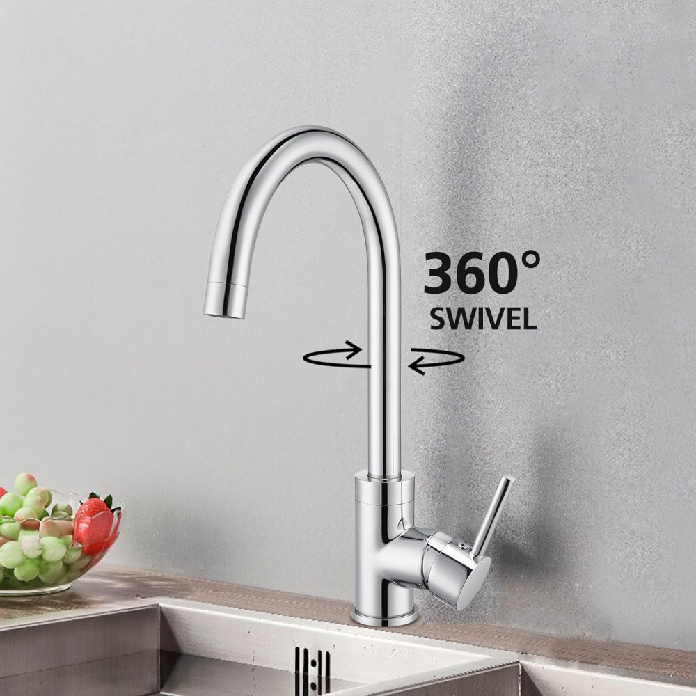 WELS Kitchen Mixer Tap Swivel Gooseneck Kitchen Taps Kitchen Laundry Sink Tap