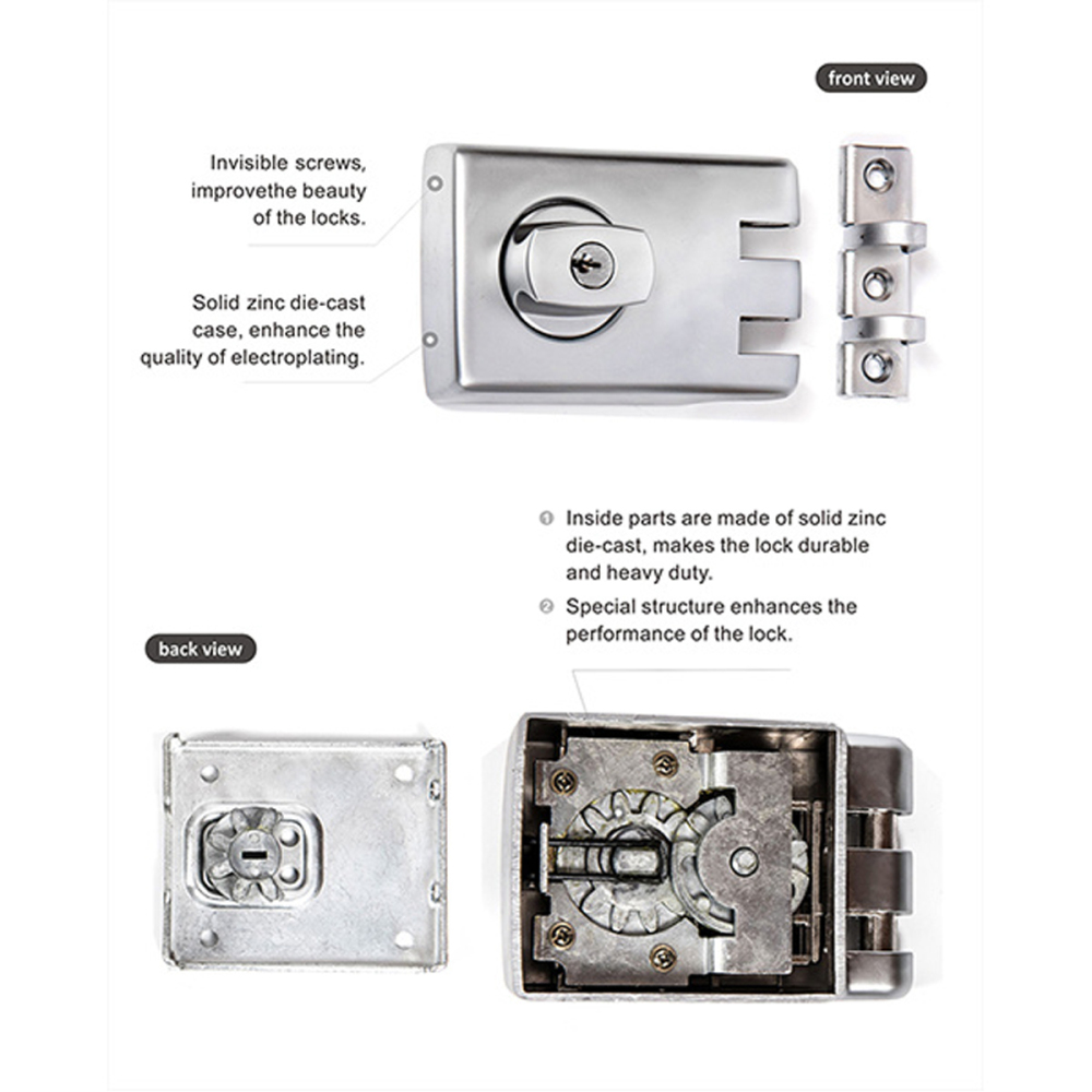 TABUBIL Double Cylinder 355 Deadlock Satin Chrome
