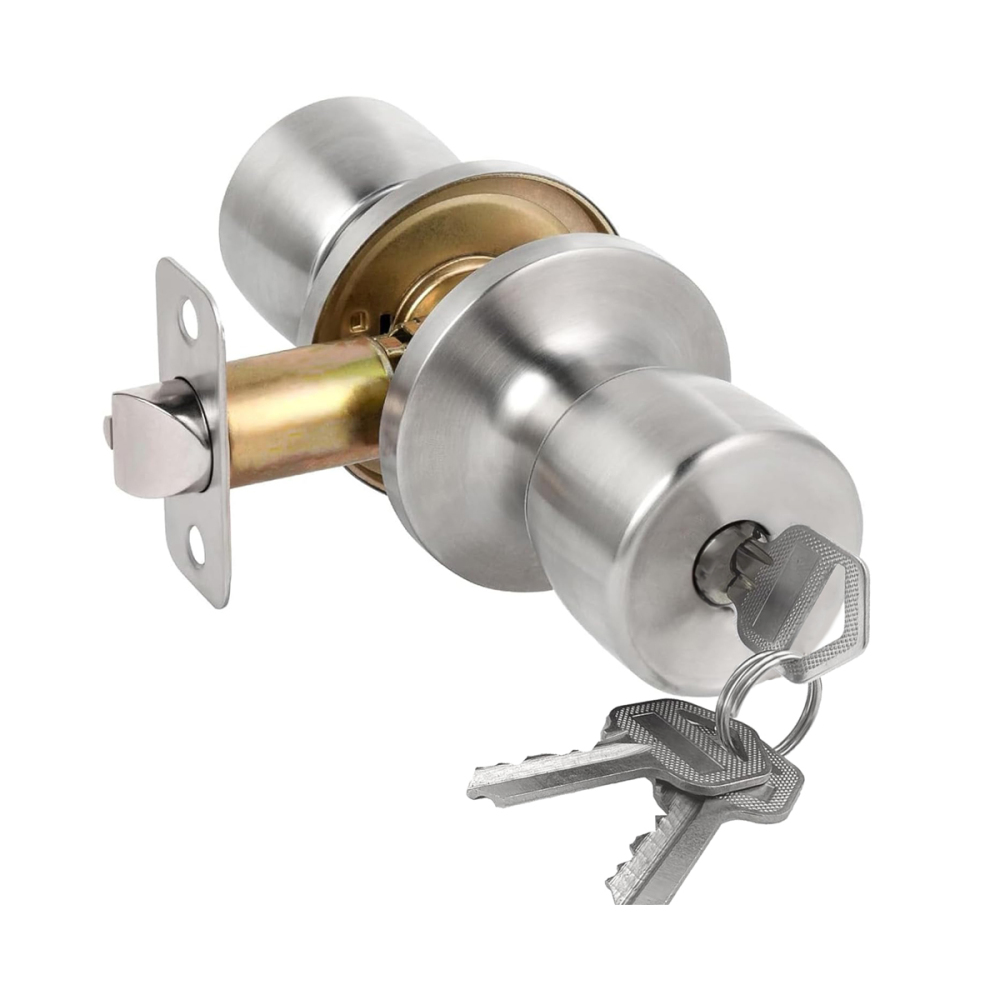 TABUBIL Entrance Lock - Tulip Style Knobset (Stainless Steel)