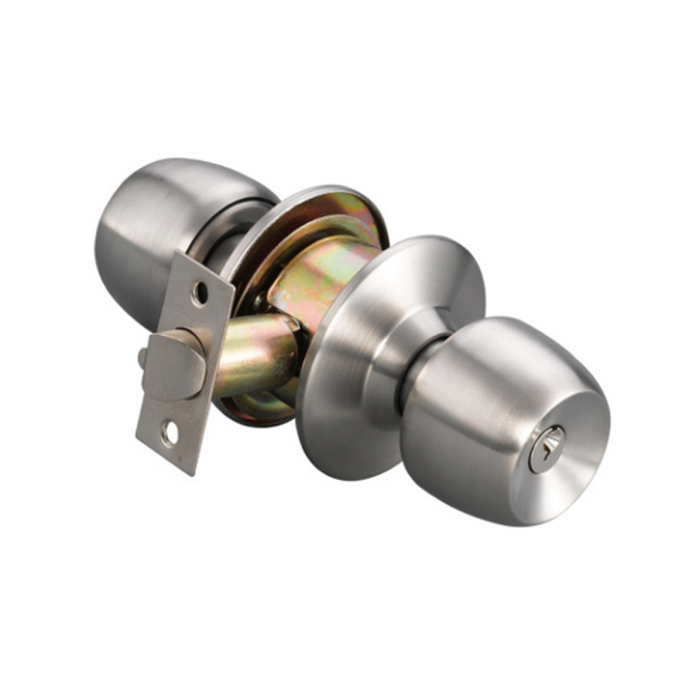 TABUBIL Keyed Entry Door Knob with Lock,Ball Door Knob,Interior and Exterior Lock in Solid Stainless Steel